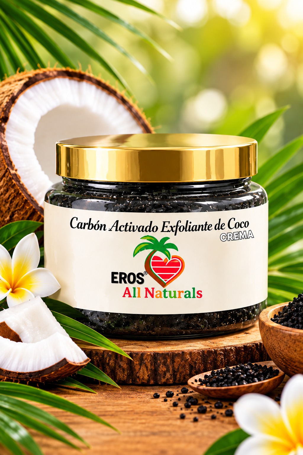 Crema de Carbón Activado Exfoliante de Coco