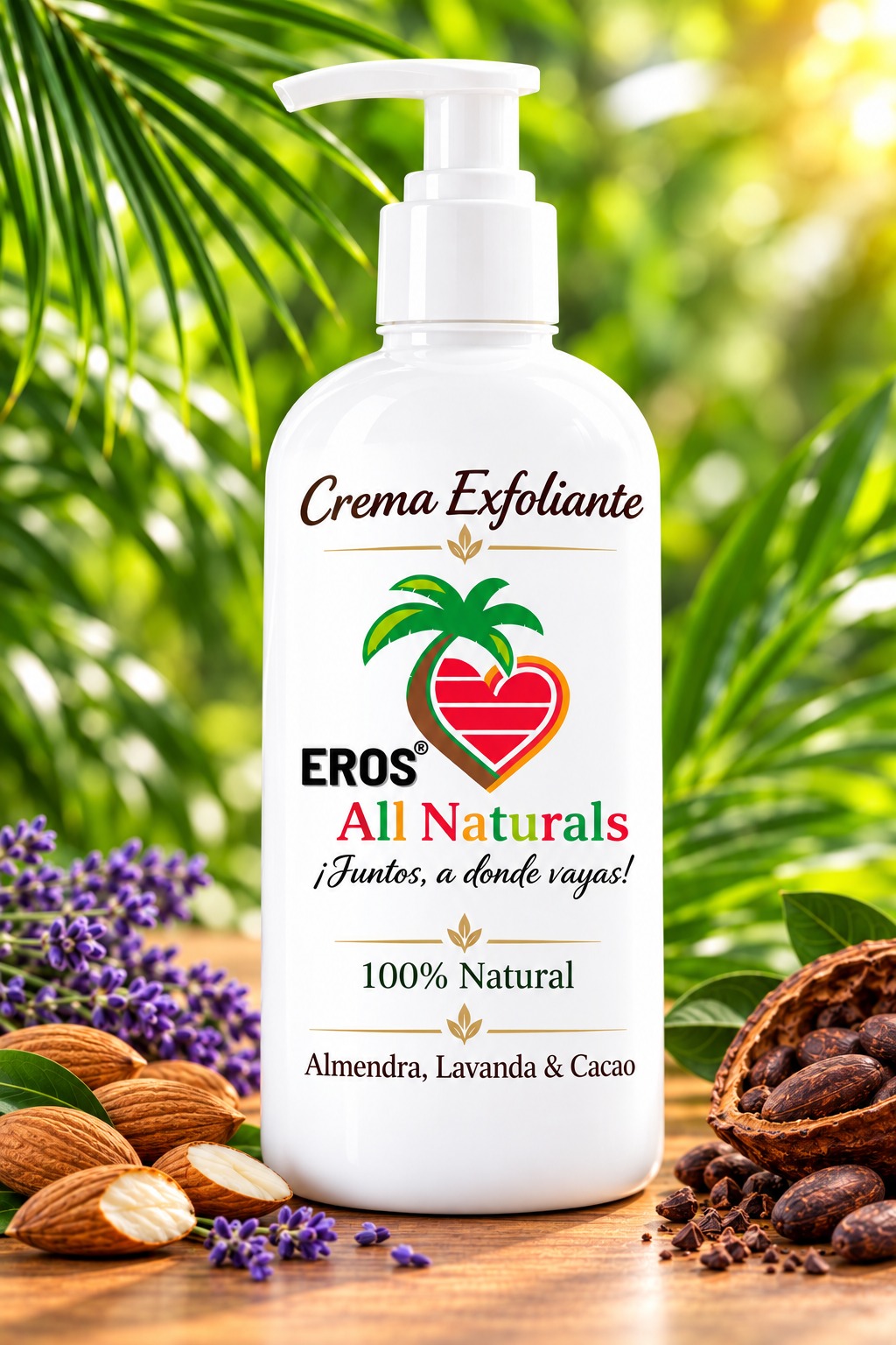 Crema Exfoliante de Almendras, Lavanda y Cacao